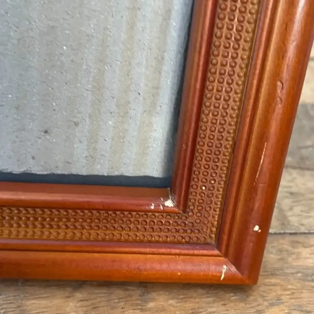 Vintage Brown Wooden Picture Frame 9.5 x 7.5 in Free Standing or Hung